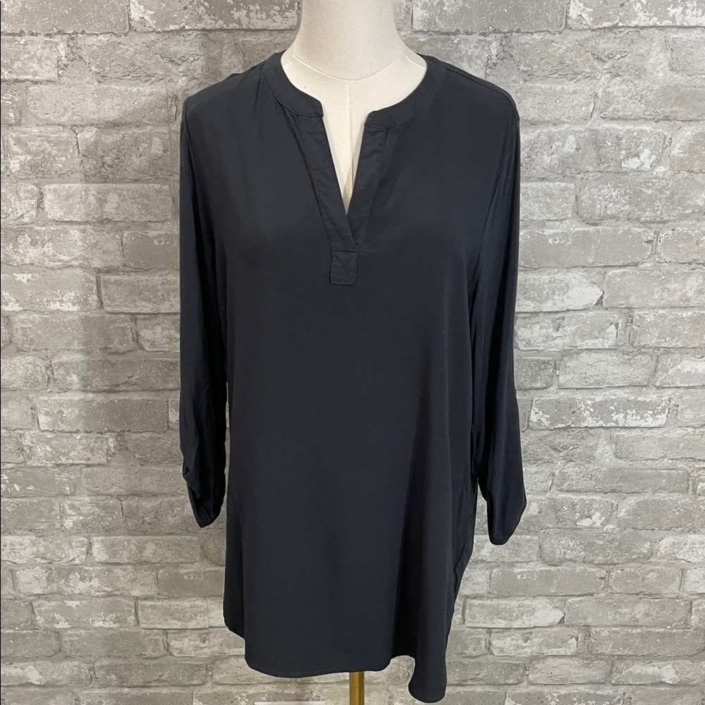 Pleione Charcoal V-Neck Tunic